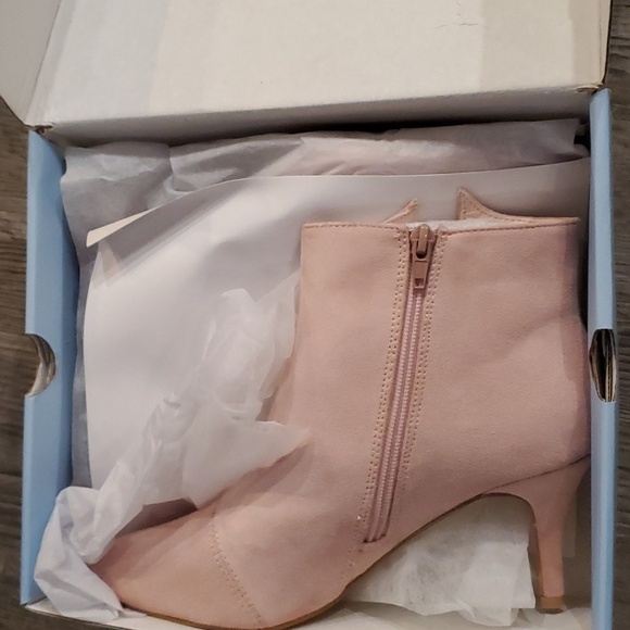 Ermonn Pointed Toe Bow Faux Suede Ankle Boots Size 8.5 - Picture 3 of 6